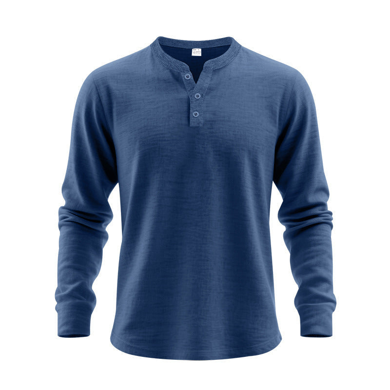 Herren Langarmshirt mit Knopfleiste