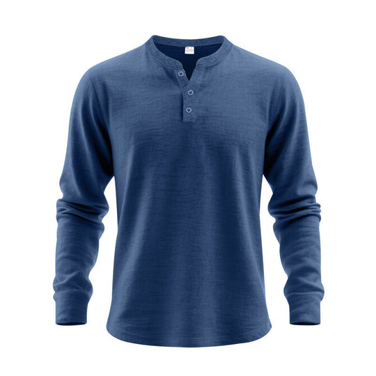 Herren Langarmshirt mit Knopfleiste