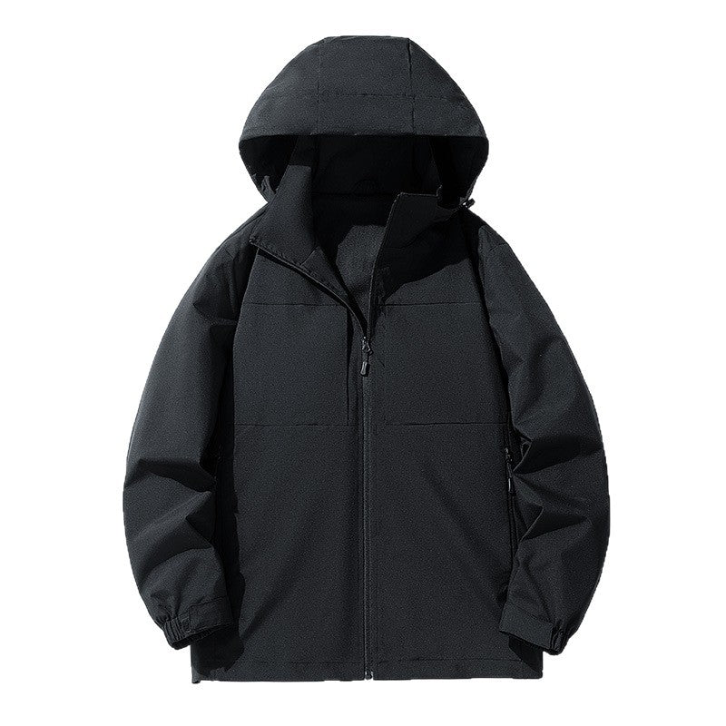 Herren Wasserabweisende Softshell-Outdoorjacke mit Kapuze, atmungsaktivem Netzfutter und verdecktem Reißverschluss Shop Nory