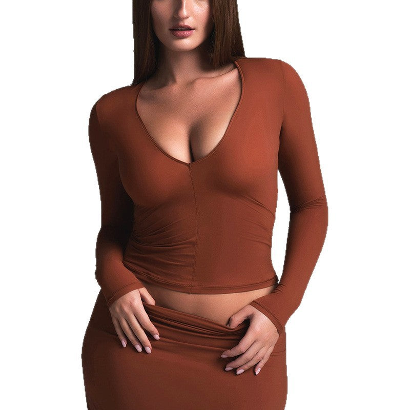 Damen Elegante Langarm-Top Shop Nory