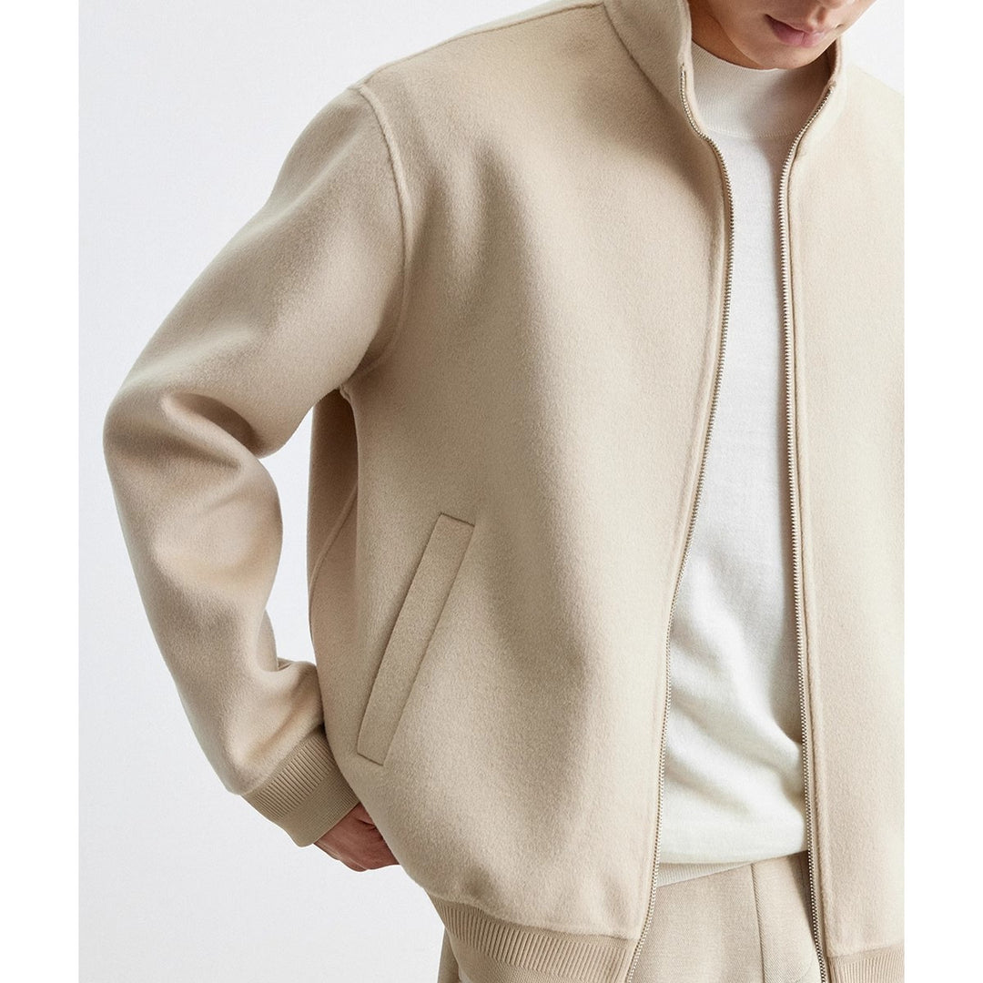 Herren Lässige Wollmix-Zipjacke mit Stehkragen und Rippbündchen Shop Nory