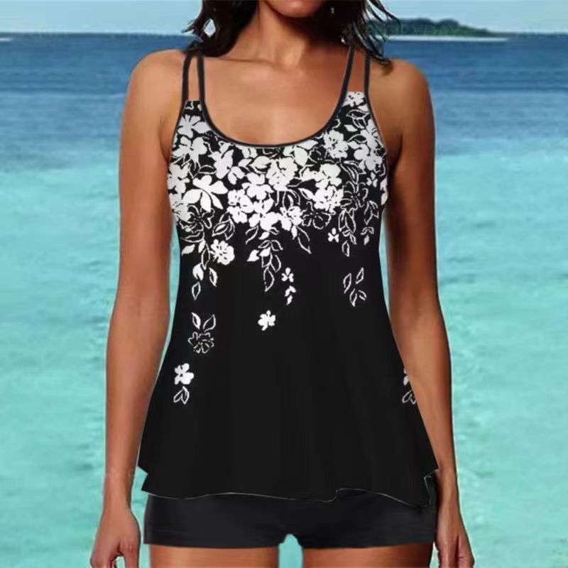 Damen Tankini-Oberteil mit floralem Design und Rückenriegel
