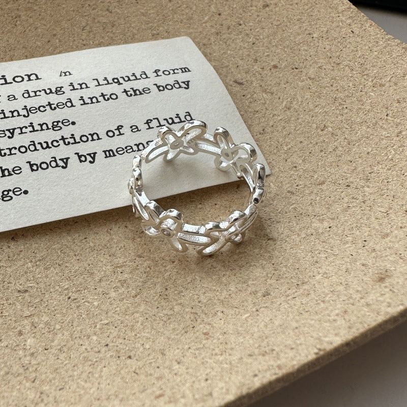 Damen Blumiger Ring mit filigranem Design Shop Nory