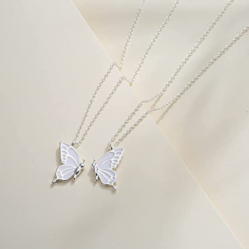 Damen Halskette mit filigranen Schmetterlings-Anhängern Shop Nory
