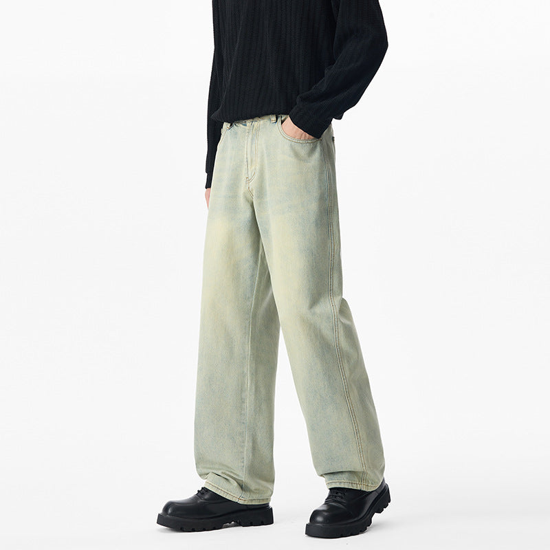 Herren Baggy-Jeans aus verwaschenem Ombre-Denim mit weitem Bein Shop Nory