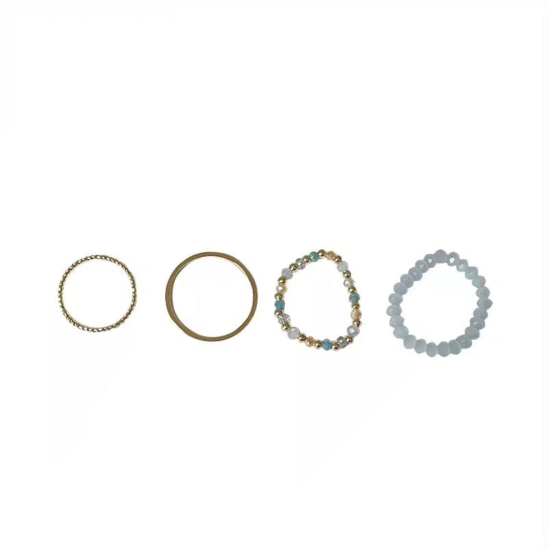 Damen Ring-Set mit zarten Naturstein-Elementen und funkelnden Akzenten Shop Nory
