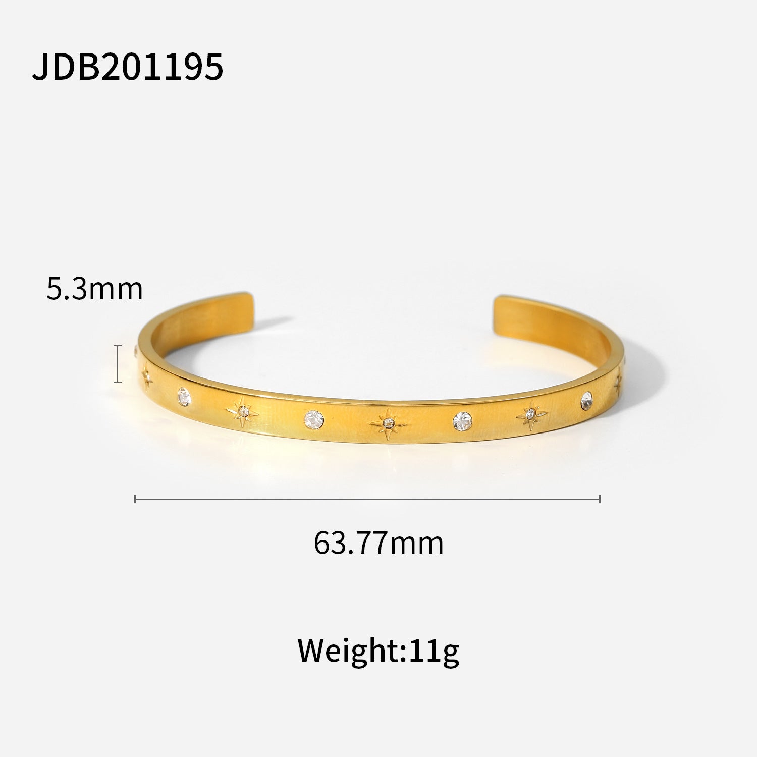 Damen Armreif mit elegantem Zirkonia-Besatz aus hochwertigem Edelstahl Shop Nory