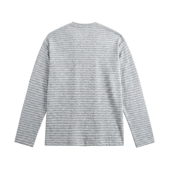 Herren Langärmeliges Henley-Shirt aus Feinstrick mit Streifenstruktur Shop Nory