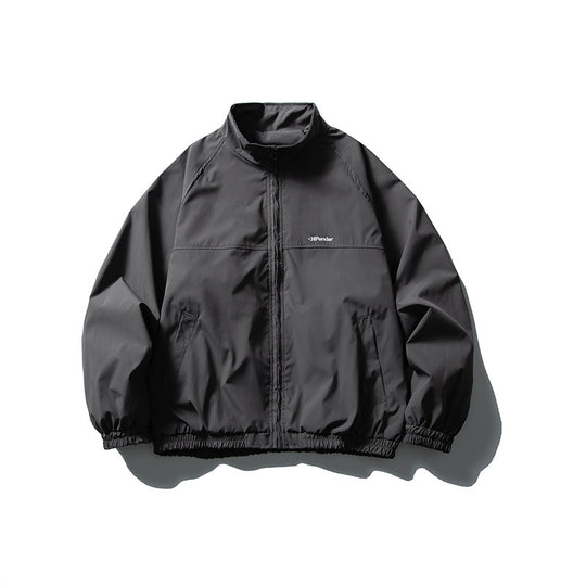 Unisex Leichte wasserabweisende Windjacke mit Stehkragen, Raglanärmeln und elastischem Saum Shop Nory