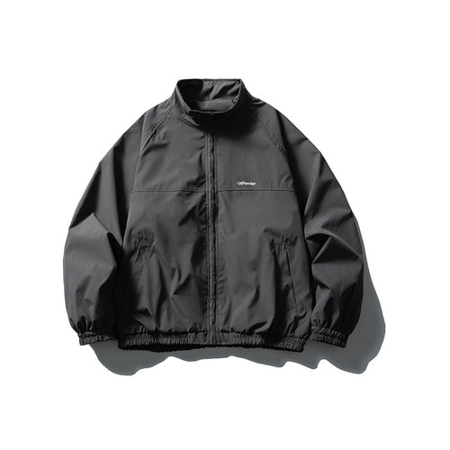 Unisex Leichte wasserabweisende Windjacke mit Stehkragen, Raglanärmeln und elastischem Saum Shop Nory