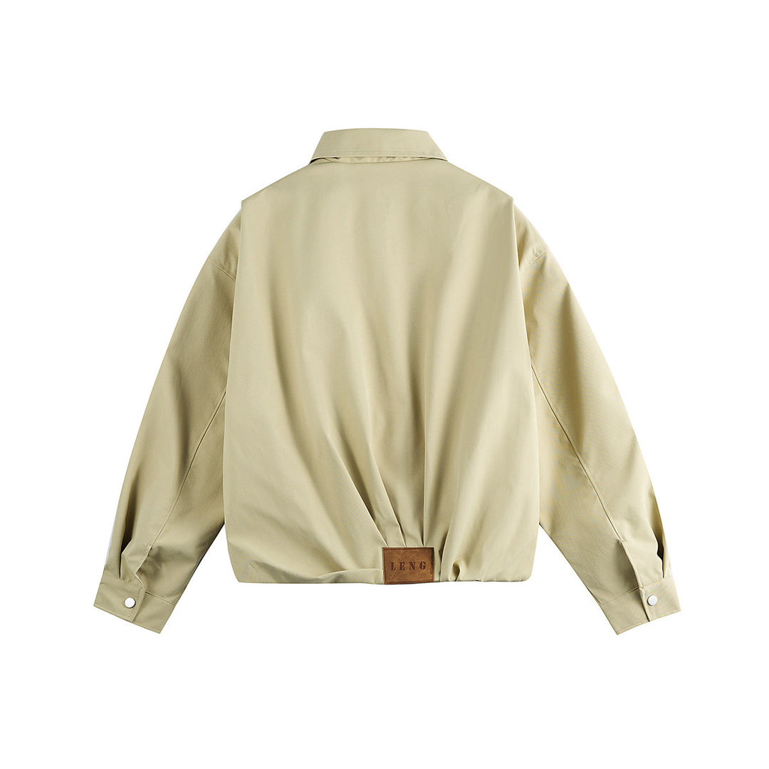 Unisex Kurzblouson im Boxy‑Cut mit Hemdkragen und gerafftem Saum Shop Nory