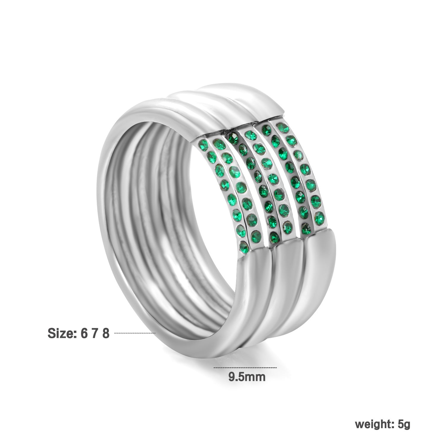 Damen Ring mit schimmernden Kristallen und elegantem Wellendesign Shop Nory