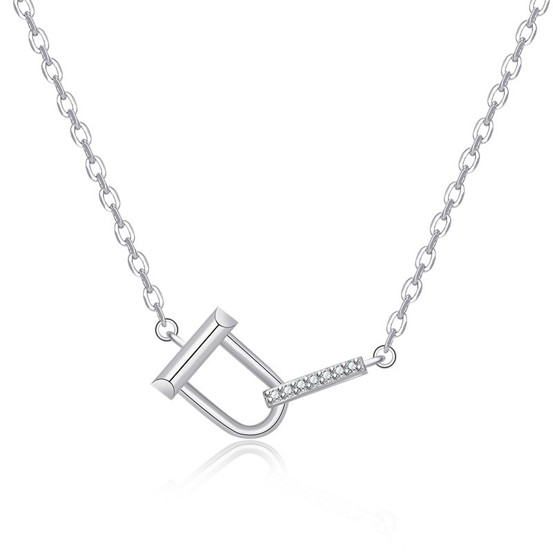 Damen Halskette mit kunstvollem Schnallenanhänger und funkelndem Zirkonia Shop Nory