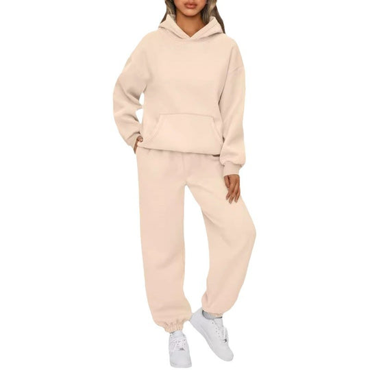 Damen nan Oversize Kapuzenpullover und Fleece Jogginghose Set mit Kängurutasche Shop Nory