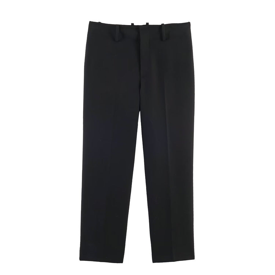 Damen Hochtaillierte elegante Anzughose mit Bügelfalte und geradem Bein Shop Nory