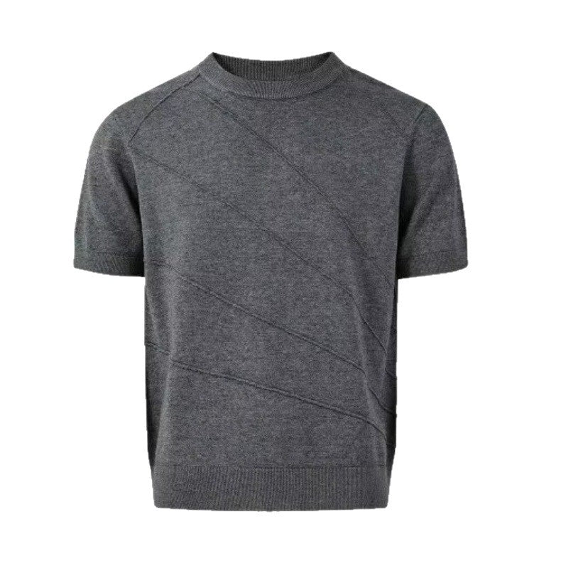 Herren Modisches Strick-T-Shirt mit Rundhalsausschnitt Shop Nory