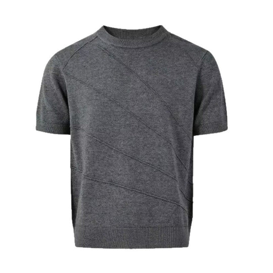 Herren Modisches Strick-T-Shirt mit Rundhalsausschnitt Shop Nory