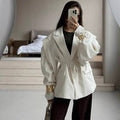 Damen eleganter Oversized-Blazer mit Gürteldetail