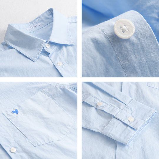 Herren Leichtes Baumwoll-Overshirt mit Brusttasche und dezenter Herzstickerei Shop Nory