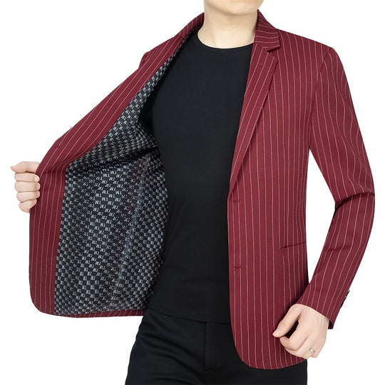 Herren Nadelstreifen-Sakko Slim-Fit mit kontrastivem Innenfutter Shop Nory