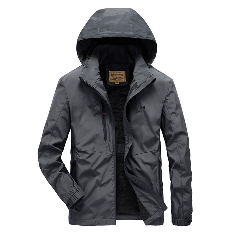 Herren Wasserfeste Softshelljacke mit Kapuze und Fleecefutter, winddicht und atmungsaktiv Shop Nory