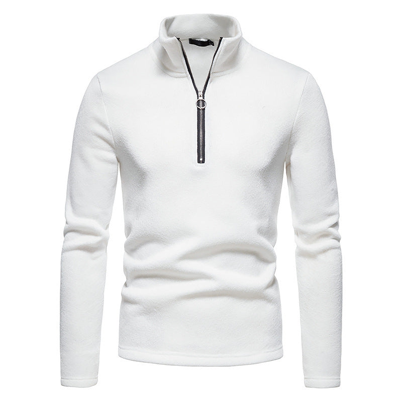 Herren Fleecepullover mit Stehkragen und innovativem Reißverschluss