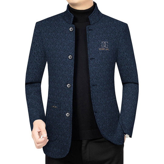 Herren Moderner Stehkragen-Blazer im Travel-Stil mit wattierter Innenfütterung Shop Nory