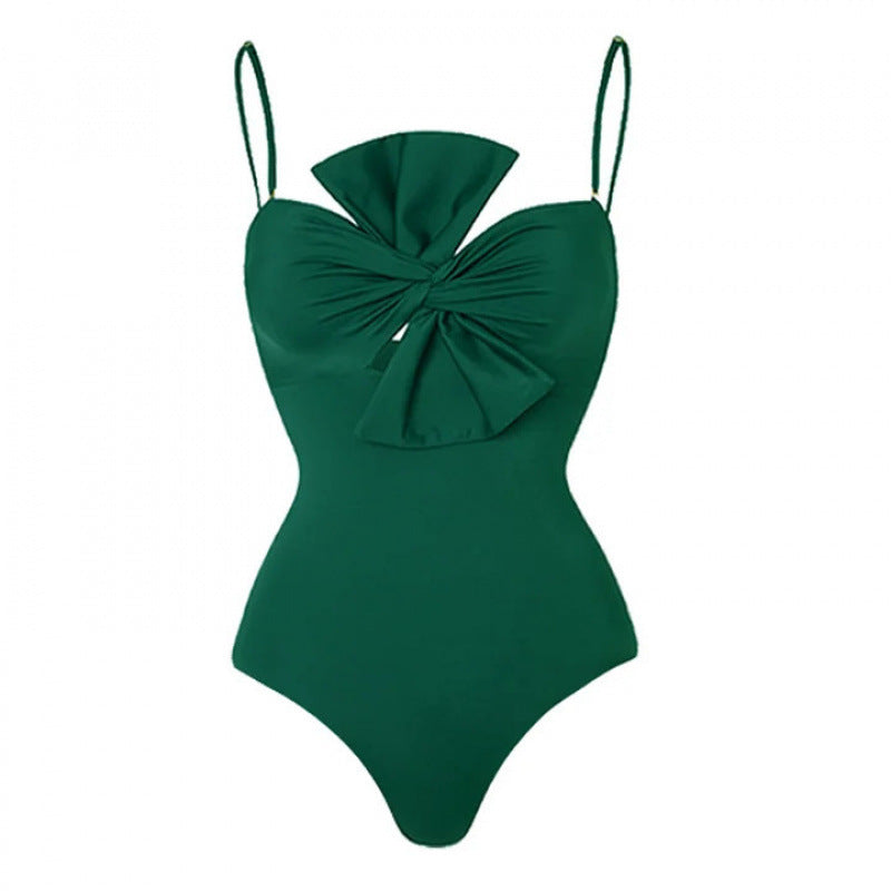 Damen Einteiler Badeanzug mit verstellbaren Trägern und eleganter Raffung
