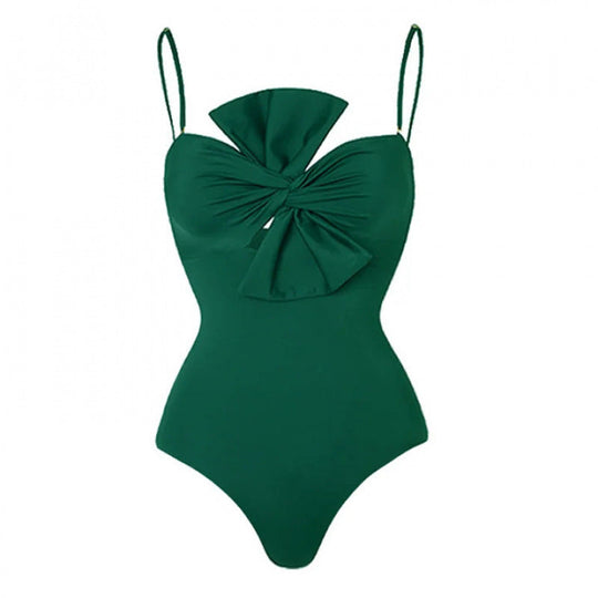 Damen Einteiler Badeanzug mit verstellbaren Trägern und eleganter Raffung