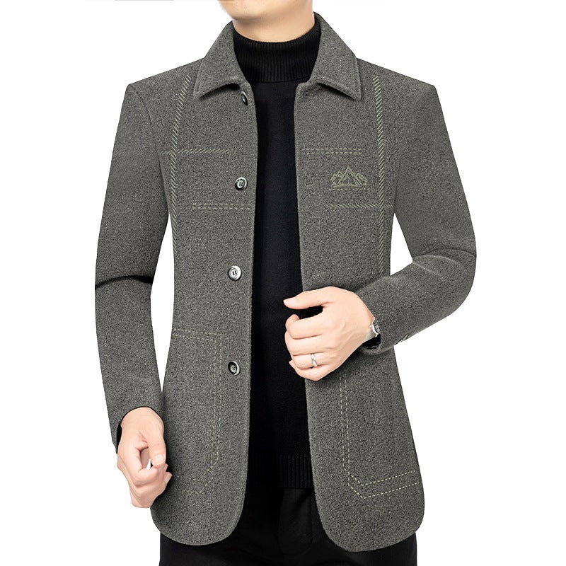 Herren Leichter ungefütterter City-Mantel im Hemdjackenstil mit minimalistischer Knopfleiste Shop Nory