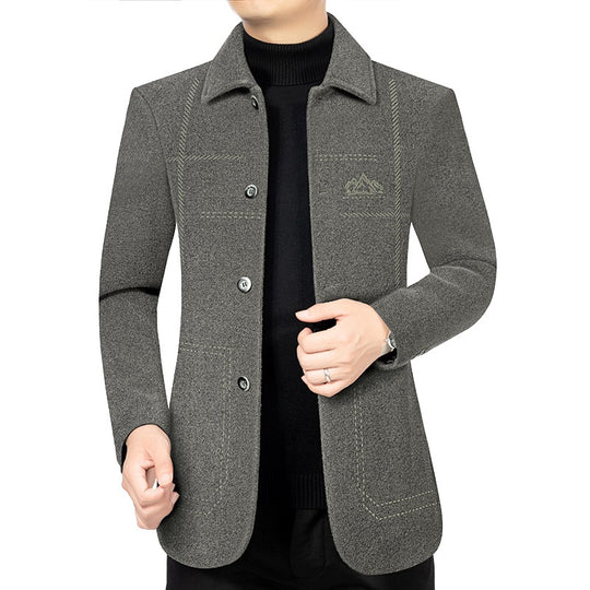 Herren Leichter ungefütterter City-Mantel im Hemdjackenstil mit minimalistischer Knopfleiste Shop Nory