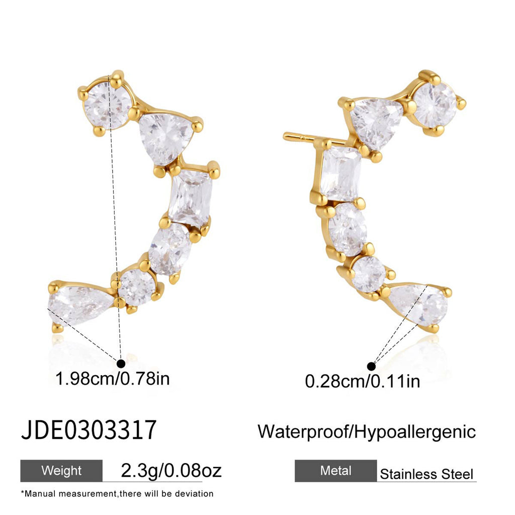 Damen Ohrhänger mit eleganten Zirkonia und hypoallergenem Edelstahl Shop Nory