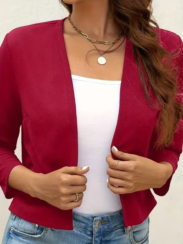 Damen Luftiger Cardigan mit offenem Frontdesign und ¾-Ärmeln Shopnory