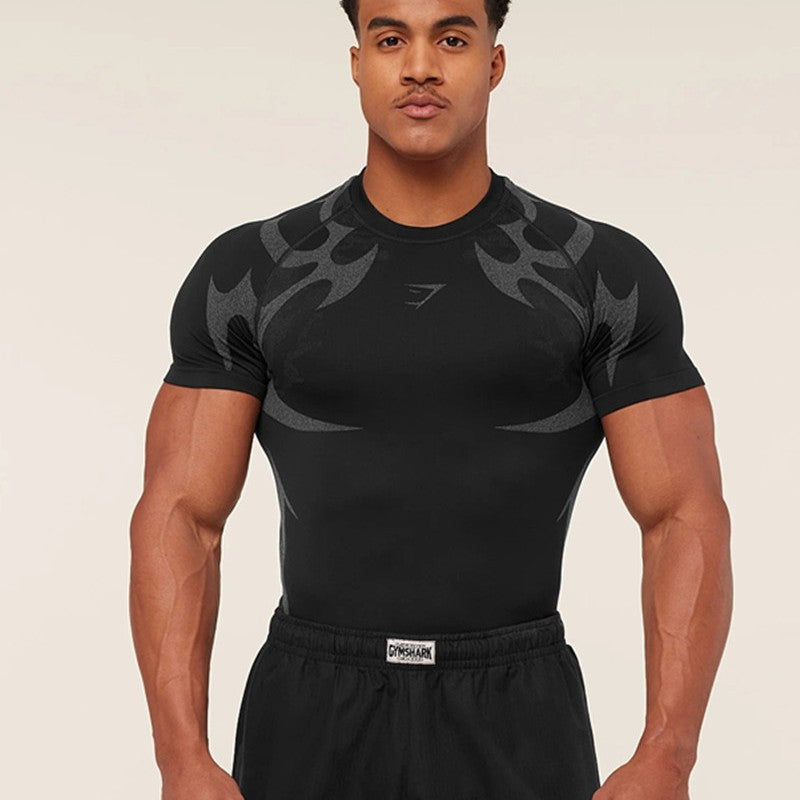 Herren nan nahtloses formgShopnoryendes Funktionsshirt mit Kompressionseffekt und ergonomischen Muskelzonen