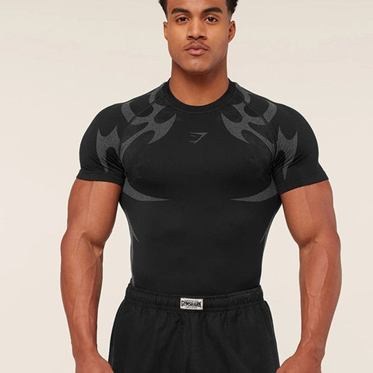 Herren nan nahtloses formgShopnoryendes Funktionsshirt mit Kompressionseffekt und ergonomischen Muskelzonen