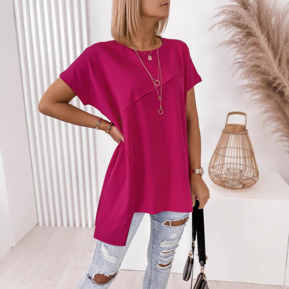 Damen asymmetrisches Oberteil mit eleganter Drapierung Shopnory