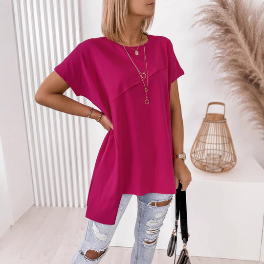 Damen asymmetrisches Oberteil mit eleganter Drapierung Shopnory