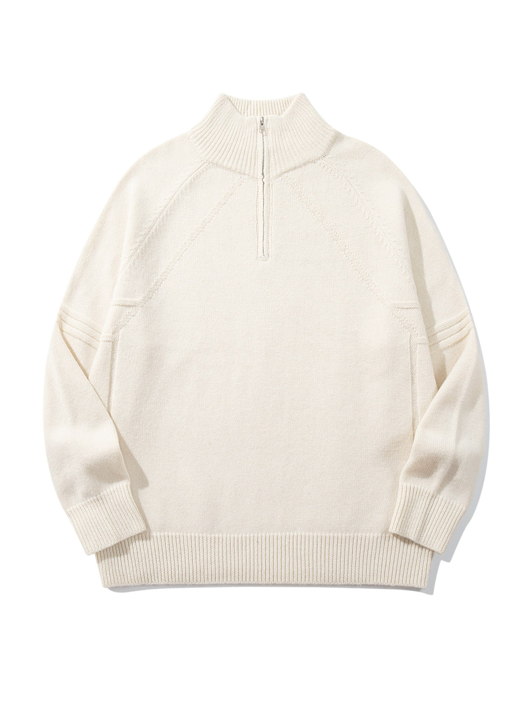 Unisex Halfzip-Strickpullover mit hohem Rippkragen und Raglanärmeln Shop Nory