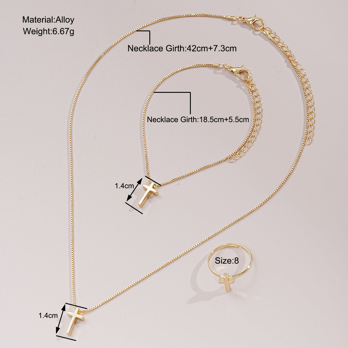 Damen Schmuckset mit kreuzförmigen Anhängern Shop Nory