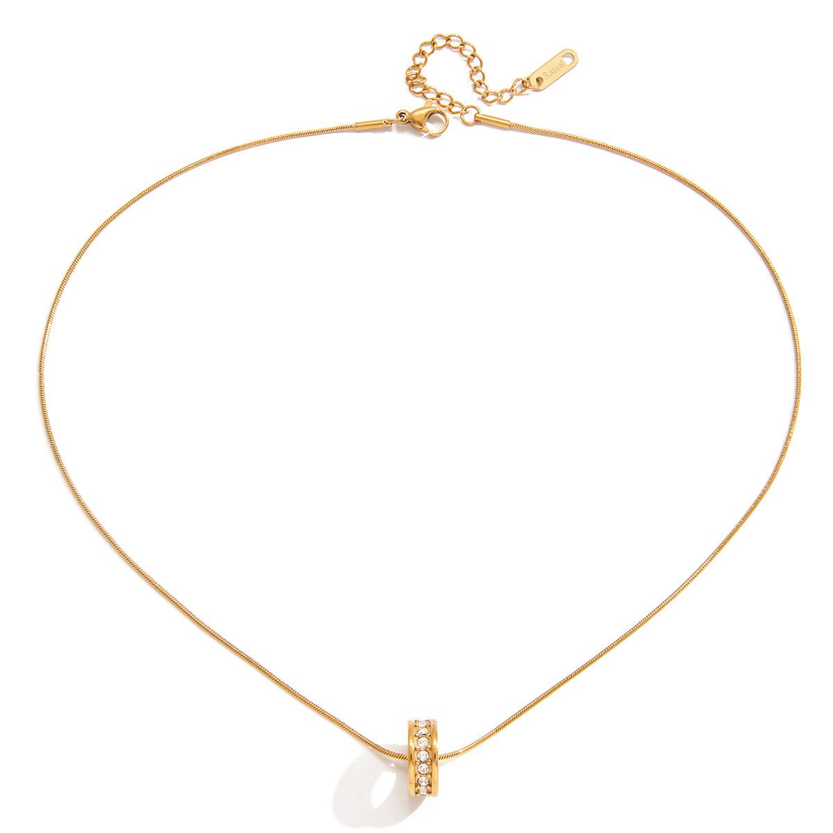 Damen elegante Halskette mit funkelndem Zirkonia-Anhänger und verlängerbarem Design Shop Nory