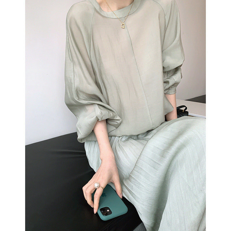 Damen Elegante und luftige Bluse mit ballonärmel Shop Nory