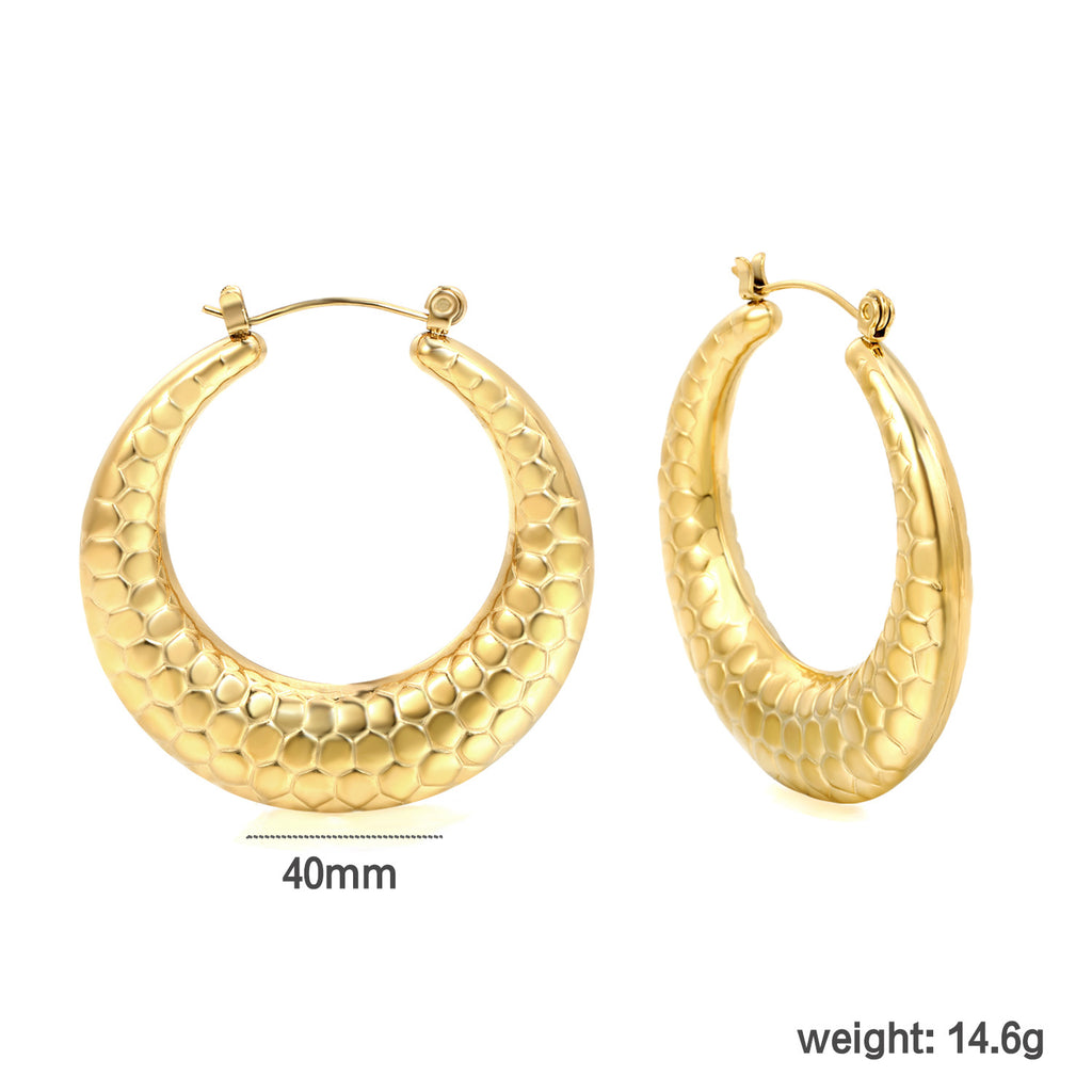 Damen Edelstahl Creolen mit innovativem Bambusdesign Shop Nory