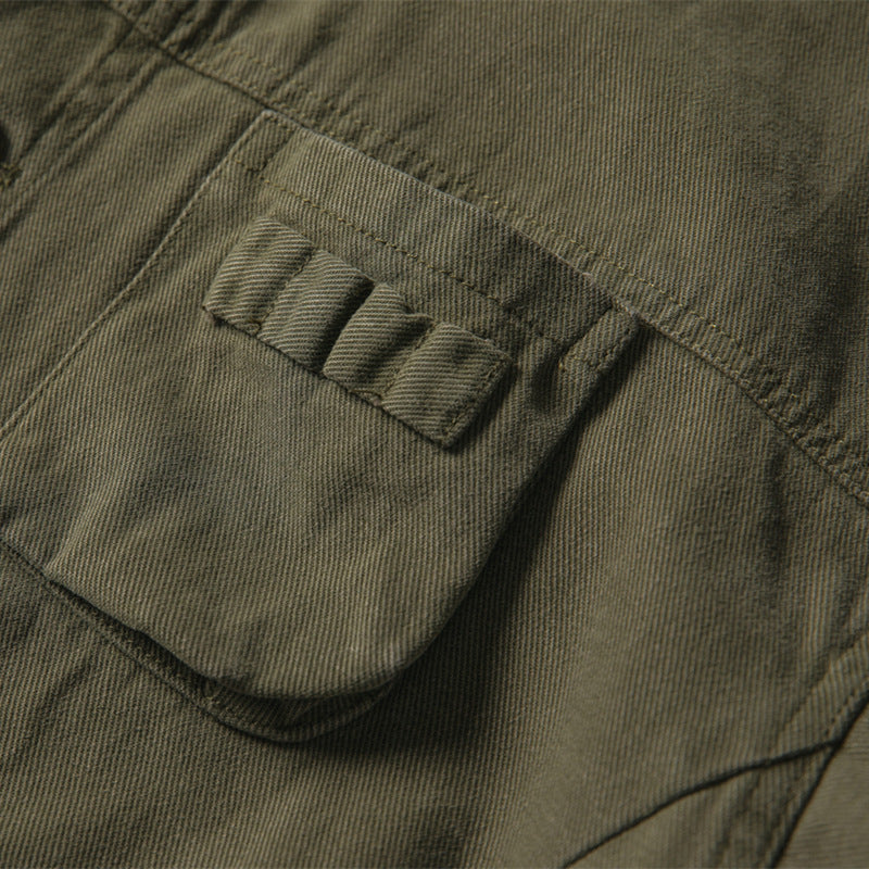 Herren Locker geschnittene Feldjacke im Workwear-Stil mit aufgesetzten Pattentaschen und Cordkragen Shop Nory