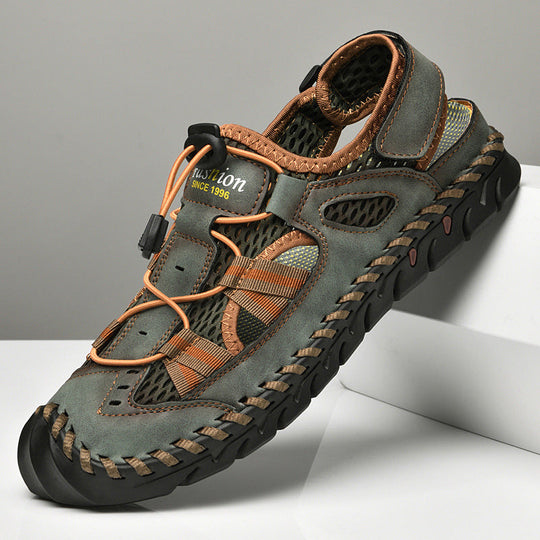 Herren Wasserdichte und atmungsaktive Outdoor-Sandalen mit flexiblem Kordelzug