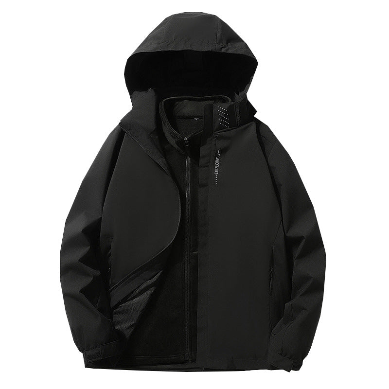 Herren Dreilagige wasserdichte Outdoor-Softshelljacke mit abnehmbarer Fleece-Innenjacke Shop Nory
