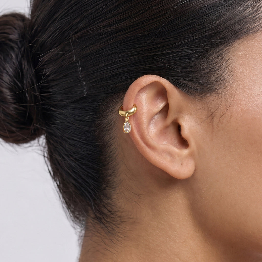 Damen Edelstahlring mit funkelndem Kristallanhänger Shop Nory