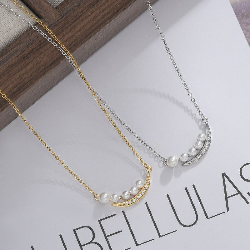 Damen Edelstein-Halskette mit Perlen und Zirkonia Shop Nory