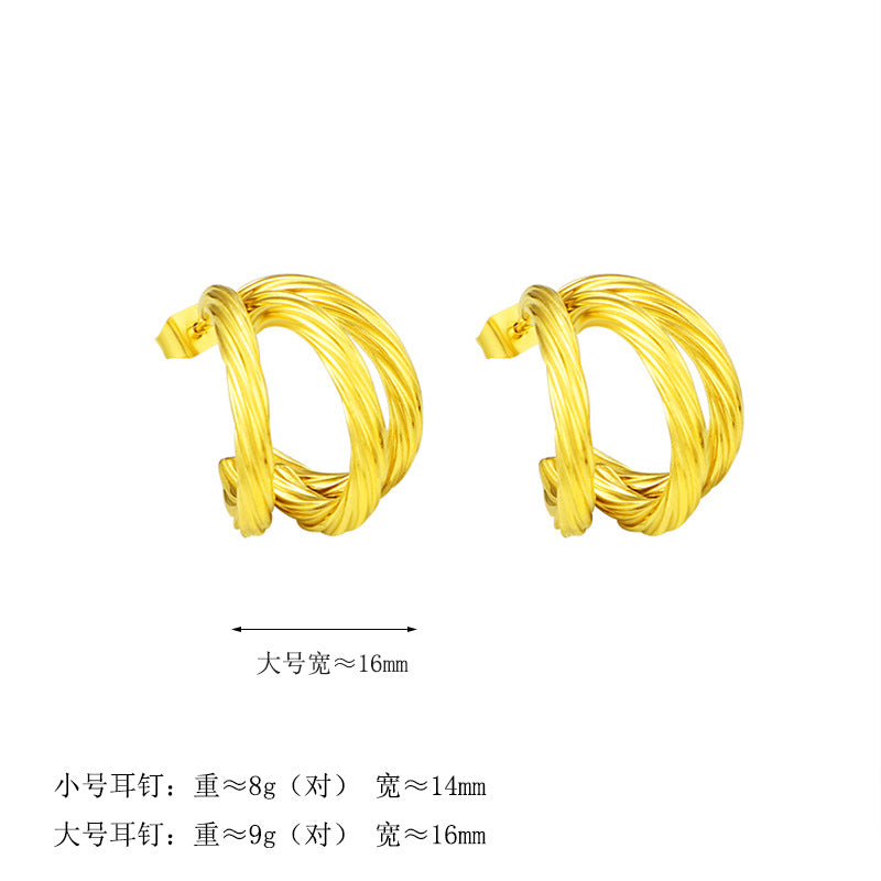Damen elegante Ohrstecker im geschwungenen Design Shop Nory