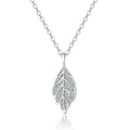 Damen Halskette mit filigranem Blätterdesign und funkelnden Zirkonia Shop Nory