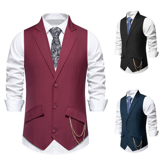 Herren elegante Anzugweste mit praktischen Taschen und modischen Akzenten